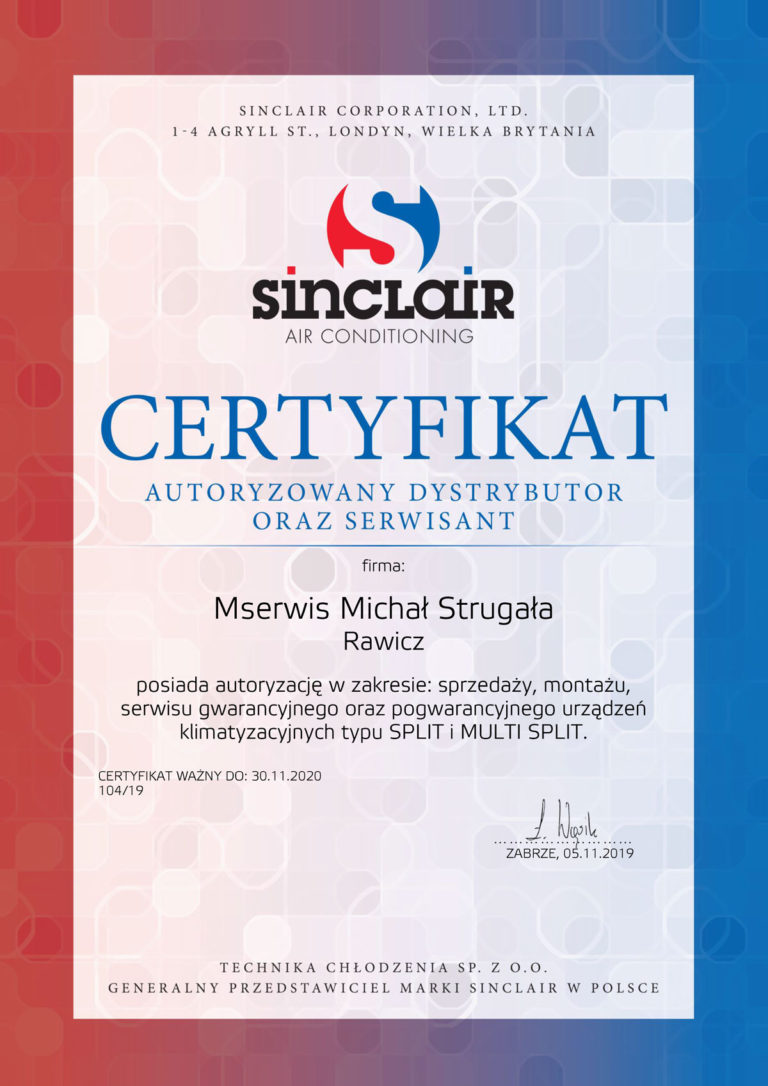 Certyfikat Sinclair